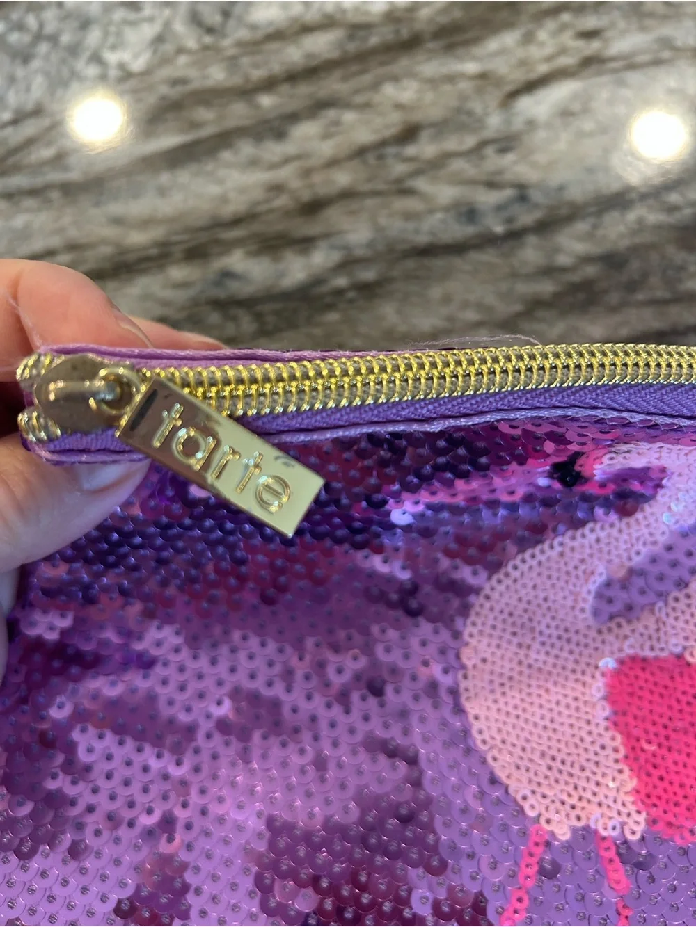 Tarte Sequin Flamingo Cosmetic Pouch